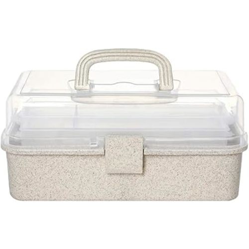 3-Tier First Aid Box, Portable Medicine Storage with Handle, Emergency Family Medical Organizer Container for Car, Home, School, Travel, Camping, Hiking