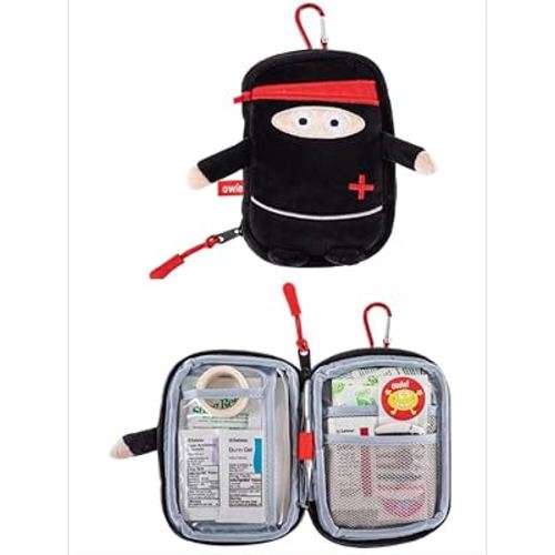 Owie Ninja Small Mini Compact First Aid Kit for Parents on The Go and Hanging in a Diaper Bag, Travel, Purse or Use it at Home or Outdoor