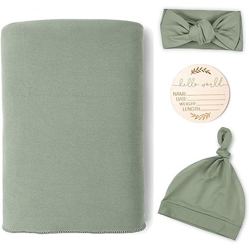 TANOFAR 4-Pack Newborn Swaddle Blanket Ultra Soft Green