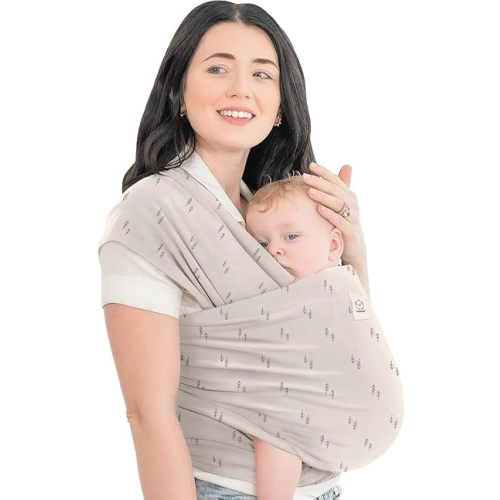 KeaBabies Baby Wrap Carrier - All in 1 Original Baby Carrier Newborn to Toddler Sling, Easy to Wear, Hands Free Bonding, Lightweight, Breathable Infant Wraps (Stone Gray)