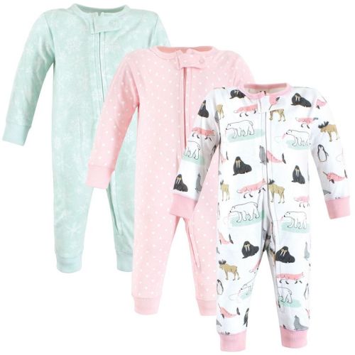 Hudson Baby Infant Girl Cotton Sleep And Play, Girl Arctic Animals, 6-9 Months