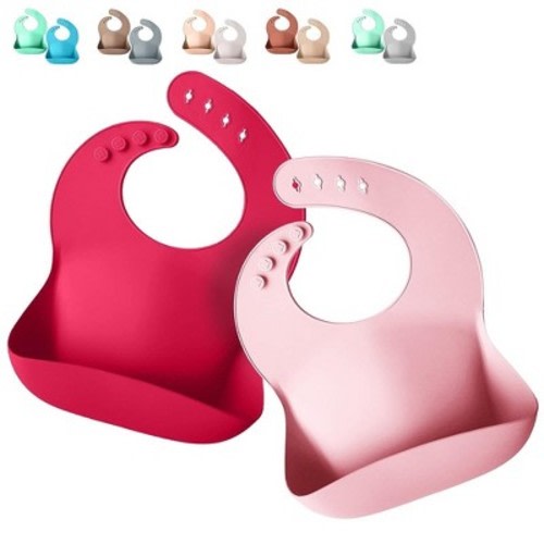 Sperric Silicone Baby Bibs - Soft Silicone Bib with Food Catcher and Waterproof Material - Adjustable Fit for Baby and Toddler
