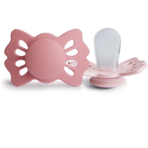 FRIGG Lucky Symmetrical Silicone Pacifier 2-Pack (0-6 Months) Cedar/Baby Pink 0-6 months