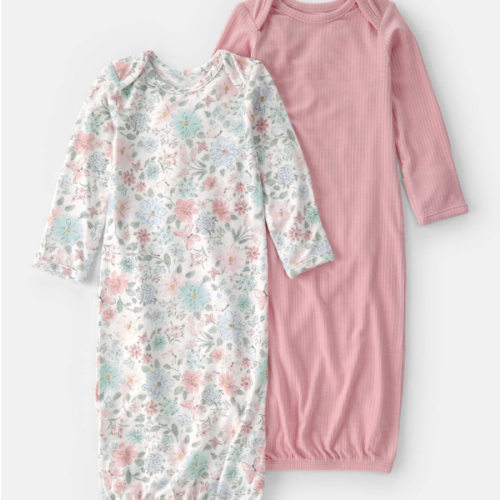 Baby Girl 2-Pack Butterfly Garden PurelySoft Sleeper Gowns - Pink | Carter's