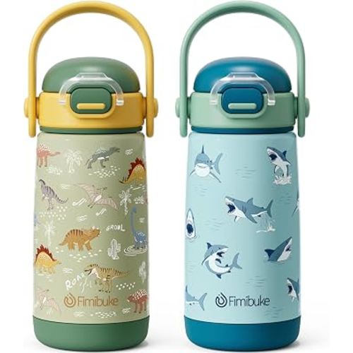 Amazon.com: Fimibuke Toddler Water Bottle, 14oz Kids Insulated Cups with Straw Lid | BPA FREE 18/8 Stainless Steel Metal Tumbler Leak Proof Double Wall Vacuum Kids Cup Toddler Water Bottle for School Boys Girls : Sports & Outdoors