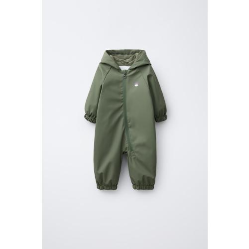 WATER RESISTANT RUBBERIZED ROMPER - Green | ZARA United States