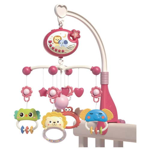 Aooww Baby Musical Crib Mobile with Night Lights and Rotation, Rattles, Remote Control,Comfort Toys for Newborn Infant Boys Girls Toddles
