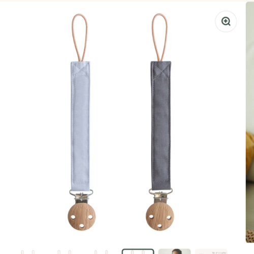 Linen Pacifier Clip (2 Pack)