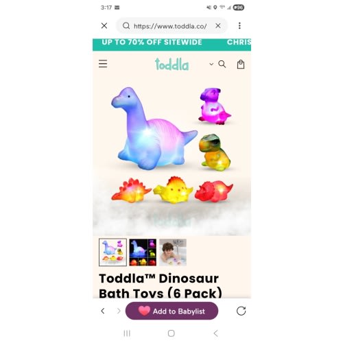 Toddla™ Dinosaur Bath Toys (6 Pack)