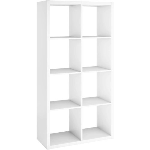 ClosetMaid 4583 Heavy Duty Decorative Bookcase Open Back 8-Cube Storage Organizer in White with Hardware for Closet, Office, or Toys, 57.95" H x 29.84" W