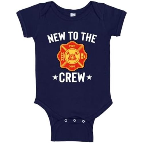 New to The Crew Fireman Baby Bodysuit One Piece Or Toddler T-Shirt Cute Firefighter Baby Gift