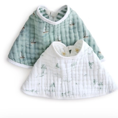 Sailing Seas Muslin Burpy Bibs, 2 Pack