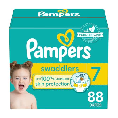 Pampers Baby Diapers - Swaddlers - Size 7, 88 Count, Ultra Absorbent Disposable Infant Diaper