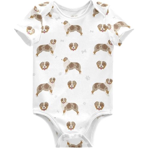 vvfelixl Baby Girls' Bodysuits Black Pug White Short Sleeve Cotton Baby Clothes For Girls 0-24 Months