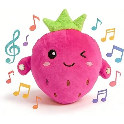 Baby Musical Sensory Toy,nteractive Musical Plush Toy with Sounds，Sensory Activity Learning Educational Kid Toy,Fun Christmas and Birthday Gifts Suitable for Multiplayer interaction (pink strawberry)