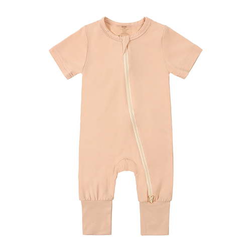 SXIMEE Rayon Made from Bamboo Unisex Baby Pajamas, Summer Short Sleeve Footless Rompers, 2 Way Zipper Sleeper