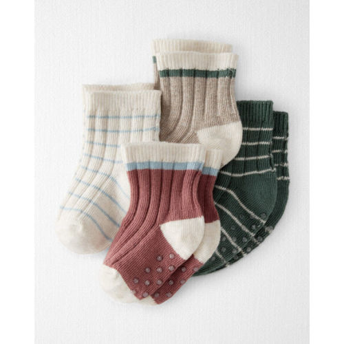 Baby 4-Pack No-Slip Socks Made with Organic Cotton - Little Planet | Carter's