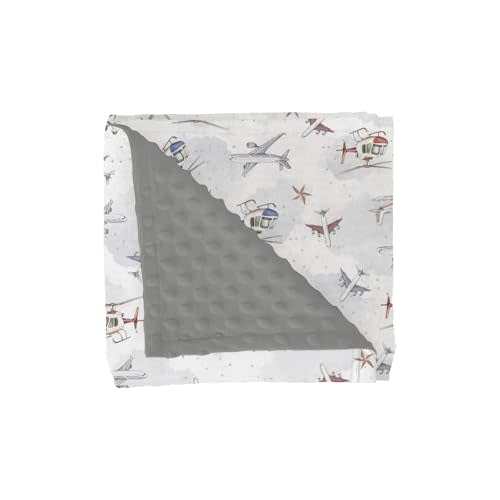 Vintage Planes Airplanes Helicopters Baby Blankets for Girl Boy Plane Stars Clouds Sky Soft Mink Dotted Backing Double Layer Swaddle Blanket Bed Throws for Newborn Infant Toddler Nursery 30x40