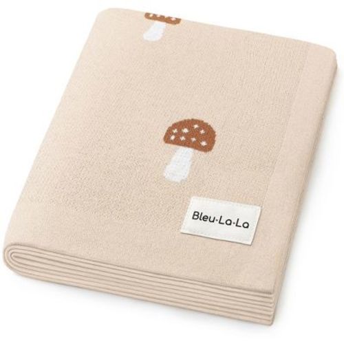 Bleu La La 100% Luxury Cotton Soft Knit Swaddle Baby Blanket for Blanket for Newborns and Infants Boys and Girls - Mushroom - Taupe