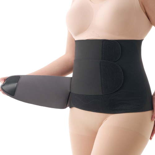 Momcozy Ergowrap Postpartum Belly Band, 3D Abdomen Lifting & Ergonomic Back Support Abdominal Binder, Seamless & Invisible Wrap Shapewear for Postpartum C-Section Recovery, Daily Wear, Exercise