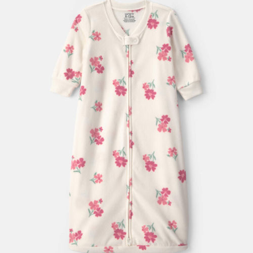 Baby Girl Floral Fleece Sleep Bag - Cream | Carter’s Oshkosh Canada