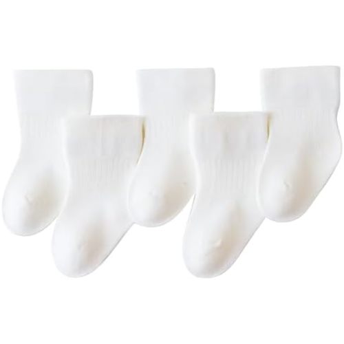 Baby Girls/Boys Socks Soft Cotton Infant Sock Set Newborn Dress Socks 5 Pairs Comfortable Sock for Toddler