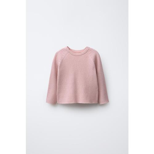 CABLE KNIT SWEATER - Light pink | ZARA United States
