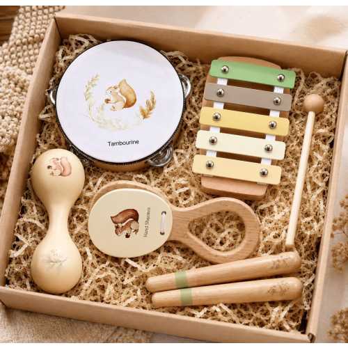 Baby Musical Instruments: Fine Motor Development Toys, Soft Rattles, Neutral Tones