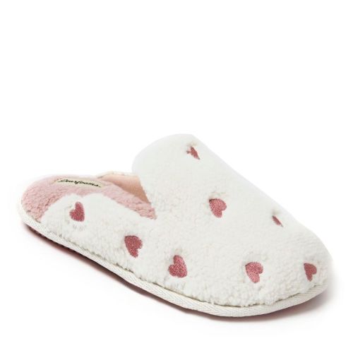 Dearfoams Women's  Hearts Scuff Slipper | Size L