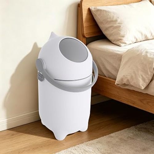 Diaper Pail Odor-Locking Trash Can, 4 Gal /15L, White