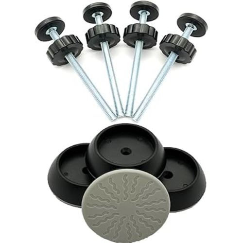 4 Pack Baby Extender Extension-M8(8mm) VMAISI Child Safety Pressure Mounted Baby Gate Threaded Spindle Rods Replacement Parts Bundle with Wall Protector for Stairs Cup Guard (Black, 8MM)