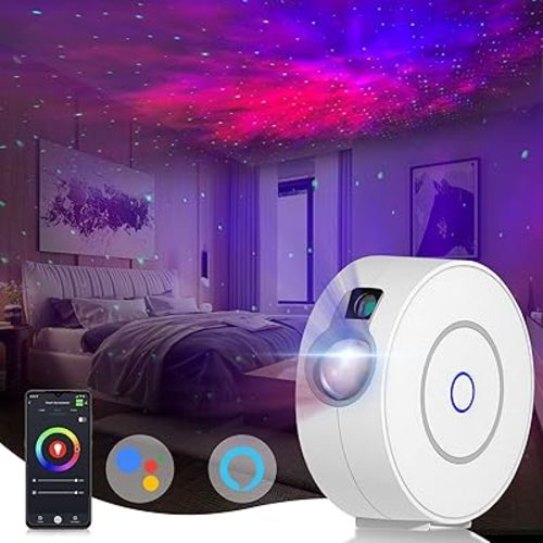 CHIGIH Smart Galaxy Projector, LED Starry Sky Night Light Star Projector, Nebula Ceiling Night Light App & Voice Controlled for Gaming Room Bedroom Home Theater Camp Tent Decor Valentines Day Gifts