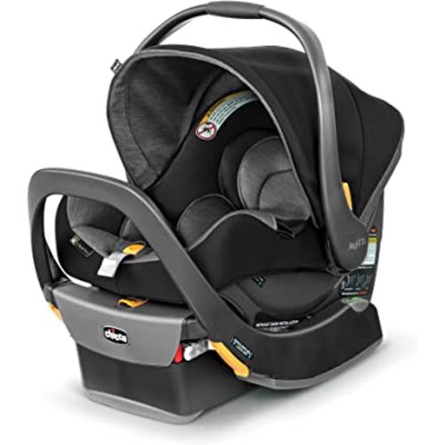 Chicco KeyFit 35 ClearTex Infant Car Seat and Base, Rear-Facing Seat for Infants 4-35 lbs., Includes Infant Head and Body Support, Compatible with Chicco Strollers, Baby Travel Gear | Shadow/Black
