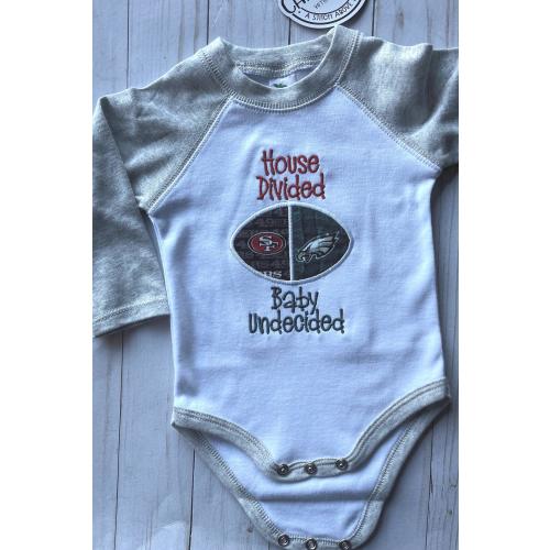 Customized embroidered House Divided Football Shirt or Bodysuit • your choice of colors, fabric, etc