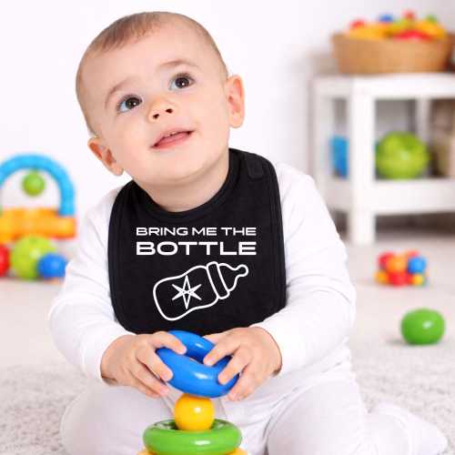 Bring Me The Bottle Baby Bib, Heavy Metal Rock, BMTH Horizon Inspired, cloth Drool Catcher