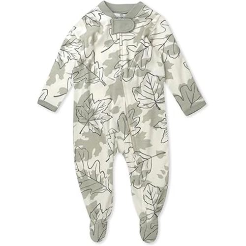 HonestBaby Sleep and Play Footed Pajamas One-Piece Sleeper Jumpsuit Zip-front PJs Organic Cotton for Baby Boys, Unisex