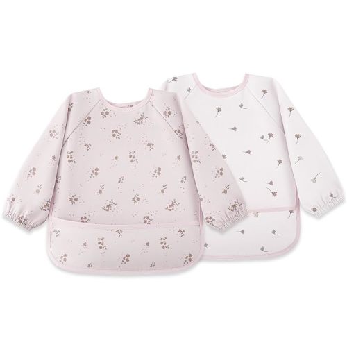 Susurration Baby Long Sleeve Bib Waterproof Sleeved Bib Smock for Baby