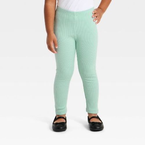 Toddler Girls' Solid Ribbed Leggings - Cat & Jack™ Mint Green 12M