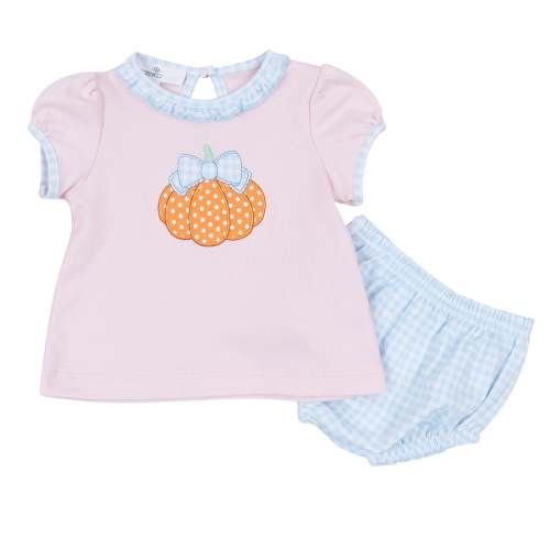 Bowtique Pumpkin Applique Ruffle Diaper Cover Set