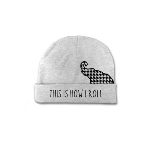 Baby Beanie, This Is How I Roll, Alabama Baby Hat, Baby Shower, Baby Football Hat, Football Apparel, Alabama Baby Beanie, Houndstooth Hat