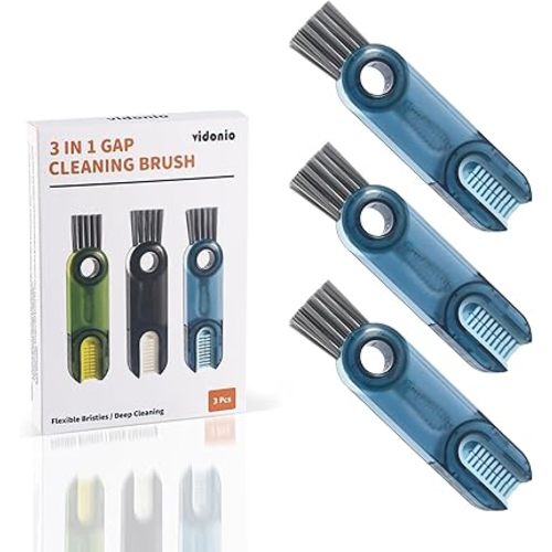 3 in 1 Cup Lid Gap Cleaning Brush Set, Multifunctional Insulation Bottle Cleaning Tools, Mutipurpose Tiny Silicone Cup Holder Cleaner, Home Kitchen Cleaning Tools (3Pcs Blue)