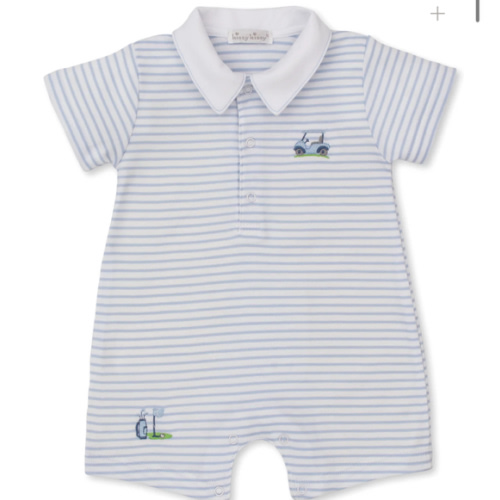 Fairway Foursome Blue Stripe Short Playsuit