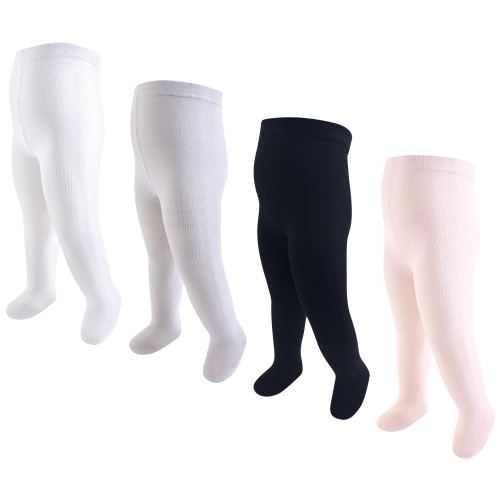 Touched by Nature Baby Girl Organic Cotton Tights, Lt. Pink Black