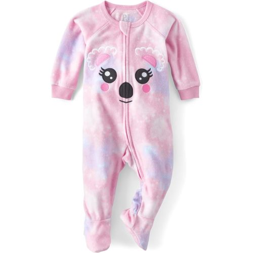 The Children's Place Baby Girls' And Toddler Fleece Zip-front One Piece Footed Pajama