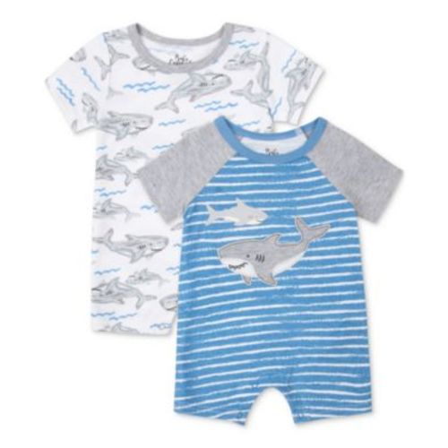 Baby Boys 2-Pc. Shark Rompers Set