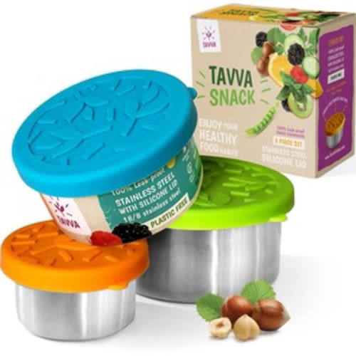 Tavva® Snack Deluxe Stainless Steel Containers Set of 3 - TAVVA Kitchen