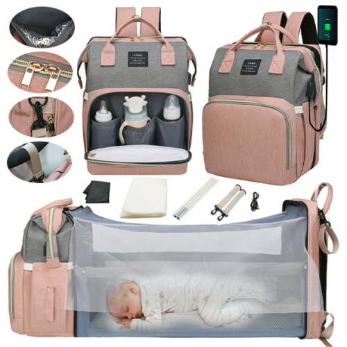 Diaper Bag Backpack, Tntants 6 in 1 Large Diaper Baby Bag with Changing Station for Boys Girl, Waterproof Baby Diaper Bags for Travel with Insulated Milk Bottle Pocket