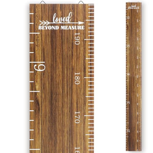 Eersida Growth Chart for Wall Kids Height Growth Chart Wooden Ruler Nursery Wall Decor Boys Girls Height Measurement Loved Beyond Measure for Room Hanging Decor(Novel Style)