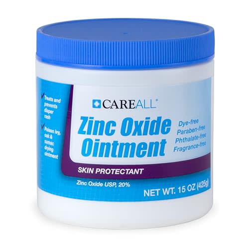 CareAll Zinc Oxide 20% Skin Protectant Barrier Ointment 15 oz., Provides Relief, Prevention and Treatment for Chafing due to Diaper Rash. Helps Seal Out Wetness. Non-Nano.