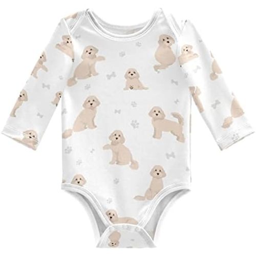 vvfelixl Baby Bodysuits Black Pug White Long Sleeve Cotton Baby Clothes For Boys Girls 0-24 Months